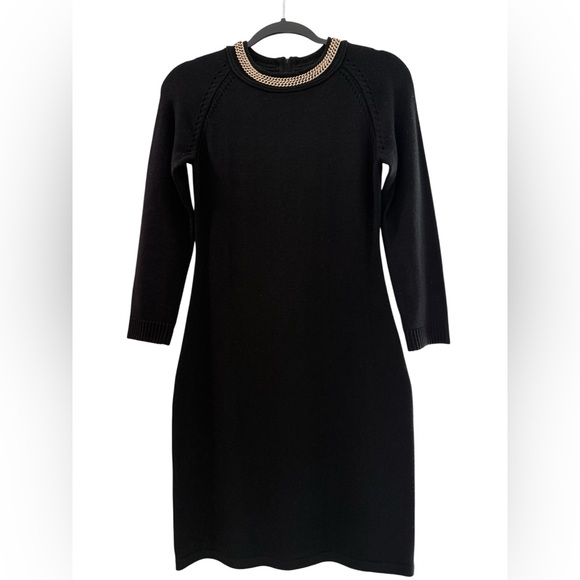 Calvin Klein Black Long Sleeve Sweater Dress - Picture 1 of 7